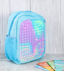 Silicon Pop Fidget Gaming Kids Blue School Bag
