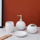 Doted Texture Ceramic Round Bathroom Set Of 4 Pcs