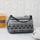 Vintage Pattern Portable Heat Insulated Black Tiffin Bag  Set of 2