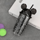 Mouse Design Double Layer Transparent Sipper With Straw 500 ml