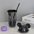 Mouse Design Double Layer Transparent Sipper With Straw 500 ml