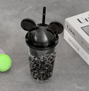 Mouse Design Double Layer Transparent Sipper With Straw 500 ml