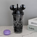 Mouse Design Double Layer Transparent Sipper With Straw 500 ml