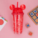 Mouse Design Double Layer Transparent Sipper With Straw 500 ml