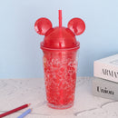 Mouse Design Double Layer Transparent Sipper With Straw 500 ml