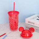 Mouse Design Double Layer Transparent Sipper With Straw 500 ml