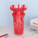 Mouse Design Double Layer Transparent Sipper With Straw 500 ml