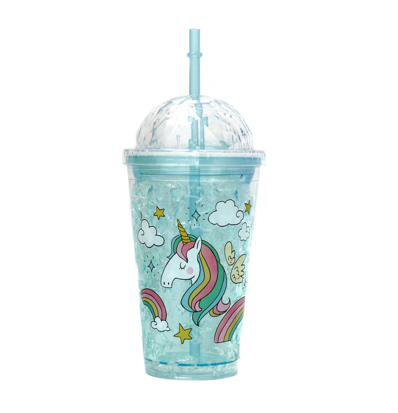 Unicorn Printed Sippers with Crystel Lid & Straw