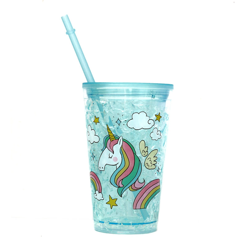 Unicorn Printed Sippers with Crystel Lid & Straw