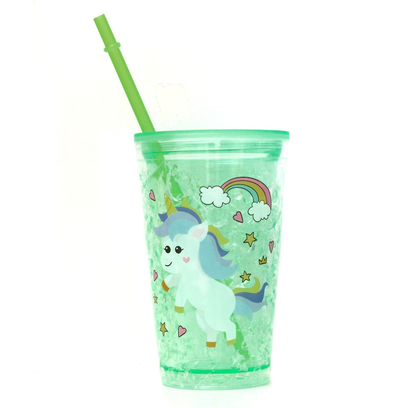 Unicorn Printed Sippers with Crystel Lid & Straw