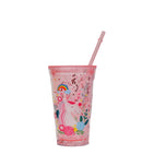 Unicorn Printed Glitery Transparent Sipper With Unicorn Motif Lid