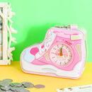 Shoe Pattern Coin Bank with Alarm Clock Set of 2