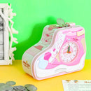 Shoe Pattern Coin Bank with Alarm Clock Set of 2