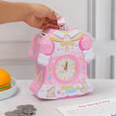 Dress Design Coin Bank with Alarm Clock Set of 2