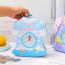 Dress Design Coin Bank with Alarm Clock Set of 2