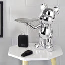 Metallic Waiter Sculpture Showpiece