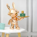 Metallic Waiter Sculpture Showpiece