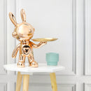 Metallic Waiter Sculpture Showpiece