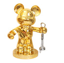 Golden Metallic Bear Sculpture Bottle Holder with Opener