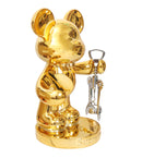 Golden Metallic Bear Sculpture Bottle Holder with Opener
