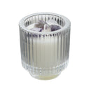 Crystal Design Scented Candle with Striped Design Glass Set of 2