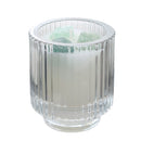 Crystal Design Scented Candle with Striped Design Glass Set of 2