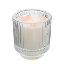 Crystal Design Scented Candle with Striped Design Glass Set of 2