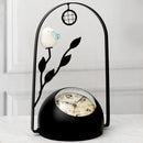 Antique Style Bird with Leaf Design Table Clock