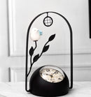 Antique Style Bird with Leaf Design Table Clock
