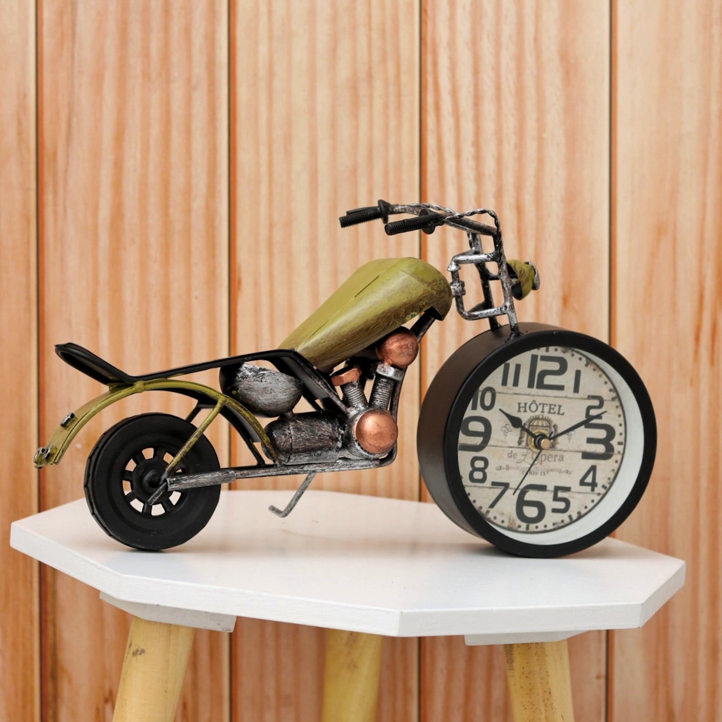 Antique Bullet Bike Design Table Clock