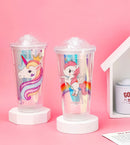 Baby Unicorn Printed Multicolor Holographic Sipper- 550 ML