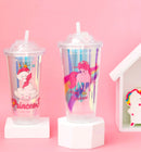 Baby Unicorn Printed Multicolor Holographic Sipper- 550 ML