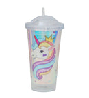 Baby Unicorn Printed Multicolor Holographic Sipper- 550 ML