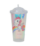 Baby Unicorn Printed Multicolor Holographic Sipper- 550 ML