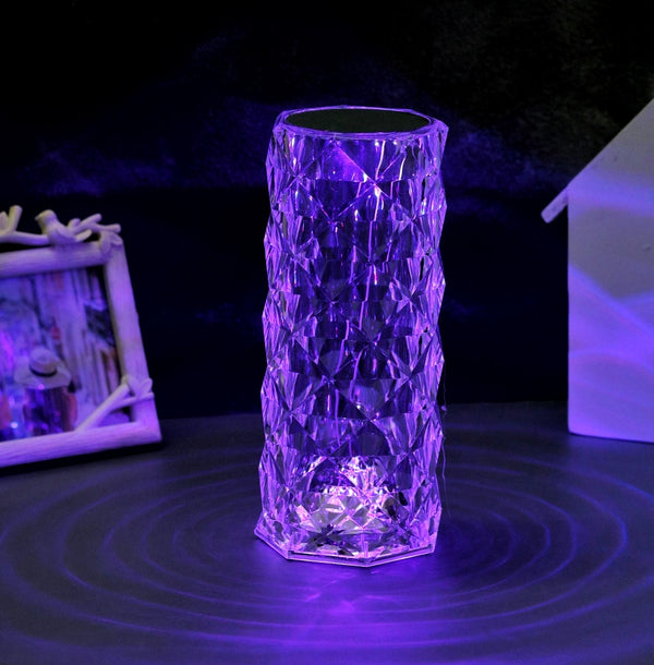 Crystal Rose Diamond Color Changing Table Lamp With Touch Control