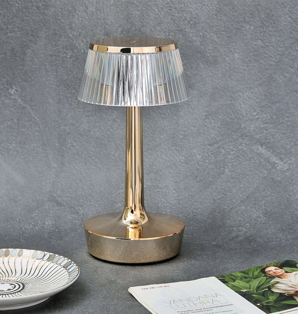 LED Crystal Dimmable Table Lamp, Golden