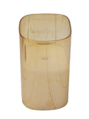 Flameless Electric LED Glass Pillar Moving Flame Effect Candle, Golden