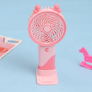 Ear Design Mini Portable & Rechargeable Hand Fan with Stand