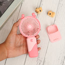 Ear Design Mini Portable & Rechargeable Hand Fan with Stand