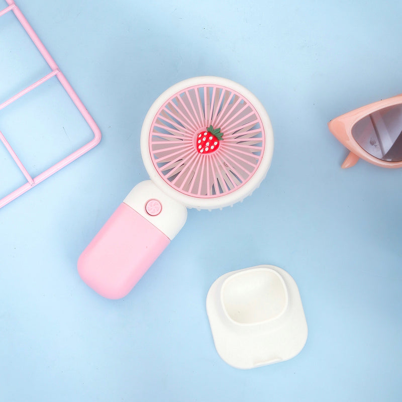 Fruit Design Mini Portable & Rechargeable Hand Fan with Stand