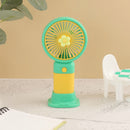 Floral Design Mini Portable & Rechargeable Hand Fan with Stand