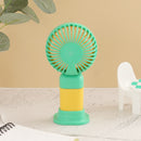Floral Design Mini Portable & Rechargeable Hand Fan with Stand