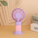 Floral Design Mini Portable & Rechargeable Hand Fan with Stand
