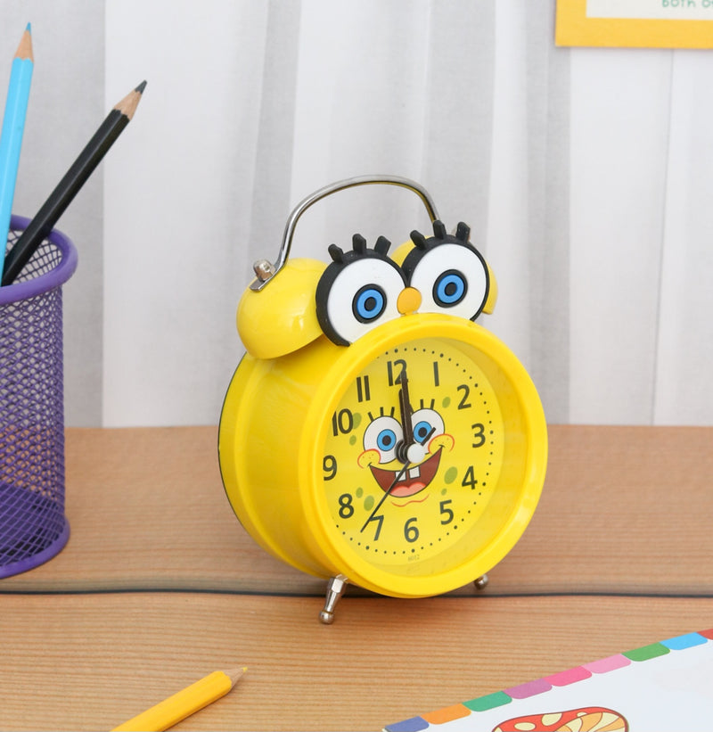 SpongeBob Design Twin Bell Alarm Clock- Yellow