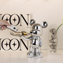 Metallic Waiter Sculpture Showpiece