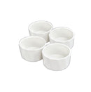 Ceramic White Bowl Set With Metal Stand (set of 4)