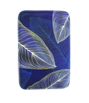 Elegant Leaf Design Royal Blue Soft Door Mat