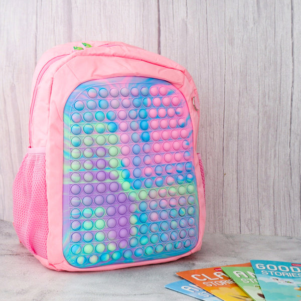 Silicon Pop Fidget Gaming Kids Pink School Bag