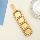 Metal Snacks Plate With Wooden Base