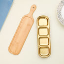 Metal Snacks Plate With Wooden Base